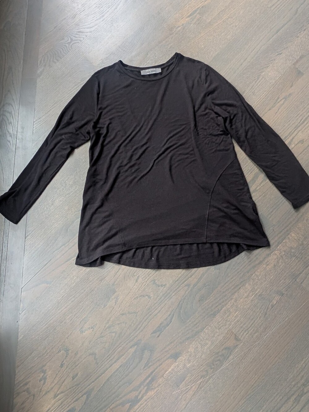 PRIMARK Womens Black Long Sleeve Tunic Top High Low Hem Size L